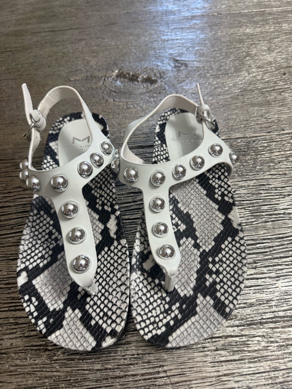 Marc Fisher Indie studded thong sandals size 6 1-2 New